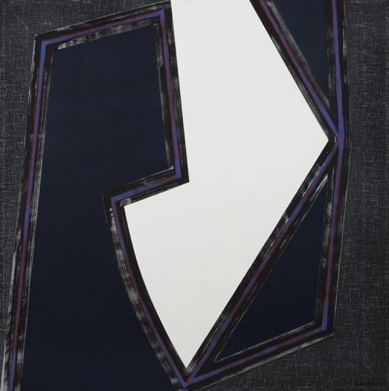 Bianco e nero vinilico su tessuto denim